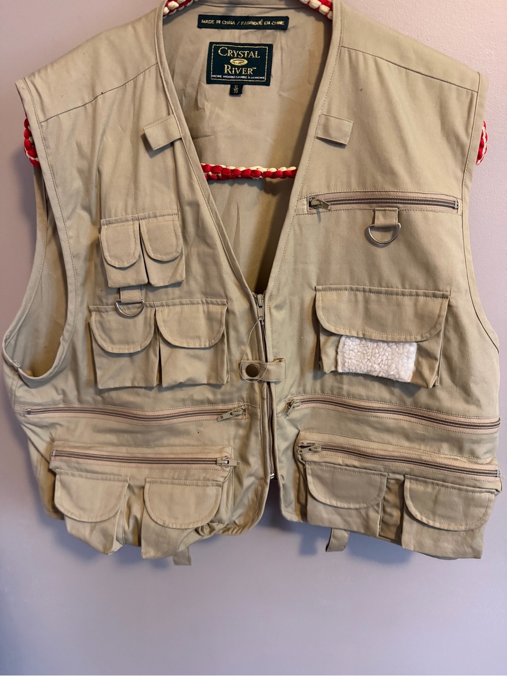 Crystal River Khaki Multi Pocket Utility Fly Fishing Vest Beige XL